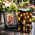 Znicz na grób LED ze Zdjęciem Personalizowany Latarenka dla Taty Mamy Babci Dziadka