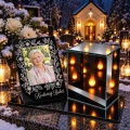 Znicz na grób LED ze Zdjęciem Personalizowany Latarenka dla Taty Mamy Babci Dziadka