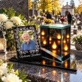 Znicz na grób LED ze Zdjęciem Personalizowany Latarenka dla Taty Mamy Babci Dziadka