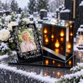 Znicz na grób LED ze Zdjęciem Personalizowany Latarenka dla Taty Mamy Babci Dziadka