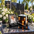 Znicz na grób LED ze Zdjęciem Personalizowany Latarenka dla Taty Mamy Babci Dziadka