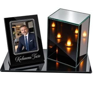 Znicz na grób LED ze Zdjęciem Personalizowany Latarenka dla Taty Mamy Babci Dziadka