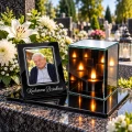 Znicz na grób LED ze Zdjęciem Personalizowany Latarenka dla Taty Mamy Babci Dziadka