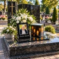 Znicz na grób LED ze Zdjęciem Personalizowany Latarenka dla Taty Mamy Babci Dziadka