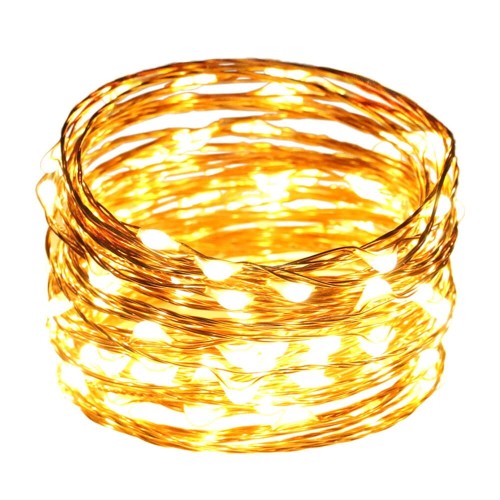 100 MIKRO LED DRUCIK LAMPKI NA BATERIE BIAŁE CIEPŁE-19252