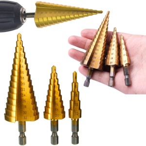 WIERTŁA STOPNIOWE STOŻKOWE DO METALU ZESTAW 4-32mm