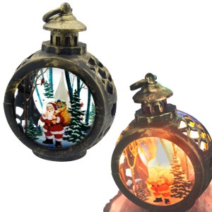 OZDOBY ŚWIĄTECZNE LAMPKA LAMPION ZAWIESZKA MIKOŁAJ