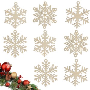 DREWNIANE BOMBKI ZAWIESZKI NA CHOINKĘ OZDOBY 8SZT