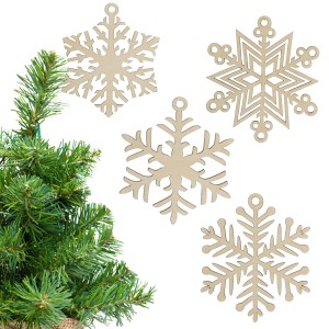 DREWNIANE BOMBKI ZAWIESZKI NA CHOINKĘ OZDOBY 4SZT