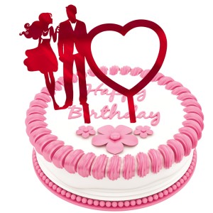 TOPPER NA TORT URODZINOWY WALENTYNKI PARA PIKER