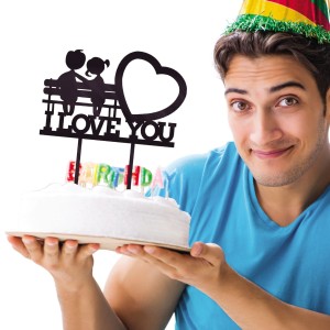 TOPPER NA TORT URODZINOWY WALENTYNKI PARA PIKER