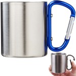 METALOWY KUBEK Stalowy KARABIŃCZYK KARABINER 300ML 9cm PLECAK
