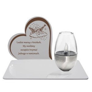 ZNICZ SOLARNY STATUETKA NA CMENTARZ Anioł Szkło AKRYL WIECZNA LAMPKA Led 