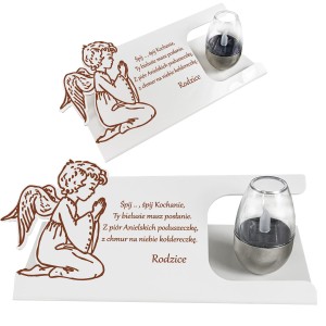 WIECZNA LAMPKA ZNICZ SOLARNY STATUETKA NA CMENTARZ