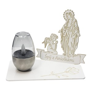 WIECZNA LAMPKA ZNICZ SOLARNY STATUETKA NA CMENTARZ