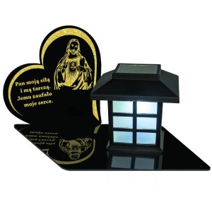 WIECZNA Lampka Domek Solarny  ZNICZ Solarny JEZUS STATUETKA NA CMENTARZ 