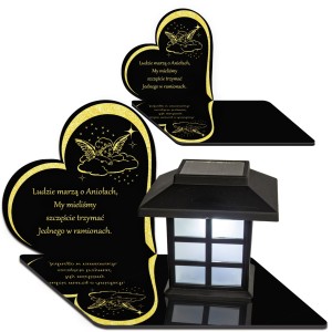 WIECZNA LAMPKA ZNICZ SOLARNY STATUETKA NA CMENTARZ