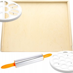 STOLNICA BUKOWA + WAŁEK + FORMA DO USZEK PIEROGÓW