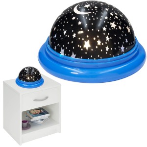 LAMPKA NOCNA NIEBIESKA PROJEKTOR GWIAZD RZUTNIK LED