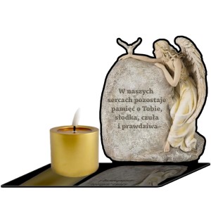 SOLARNY ZNICZ LED STATUETKA NA CMENTARZ GRÓB DUŻA