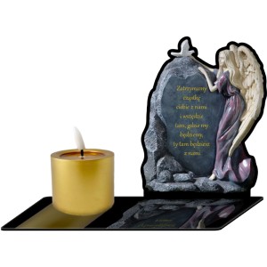 SOLARNY ZNICZ LED STATUETKA NA CMENTARZ GRÓB DUŻA