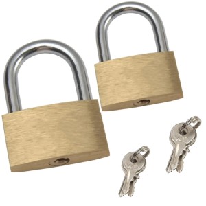 2x KŁÓDKA ZATRZASKOWA NA KLUCZ ZŁOTA MOCNA +KLUCZE