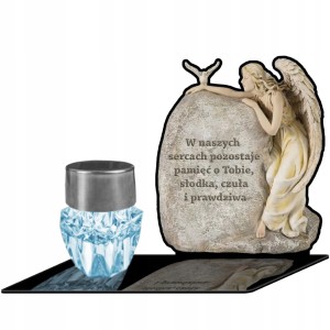 SOLARNY ZNICZ LED STATUETKA NA CMENTARZ GRÓB DUŻA