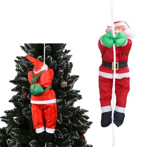 ZAWIESZKA MIKOŁAJ WCHODZĄCY PO LINIE DEKORACJA OZDOBA ŚWIĄTECZNA