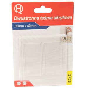 DWUSTRONNA TAŚMA AKRYLOWA MOCUJĄCA ŻELOWA NANO TAPE MOCNA 60X60MM