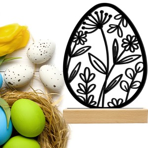 CZARNE JAJKO WIELKANOCNE FIGURKA DO STROIKA Z PODSTAWKĄ