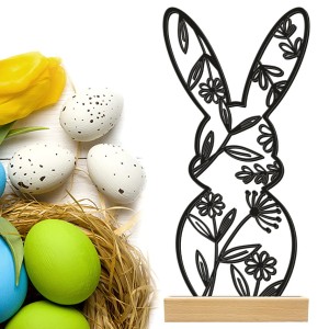 CZARNY ZAJĄC ZAJĄCZEK WIELKANOCNY FIGURKA DO STROIKA Z PODSTAWKĄ