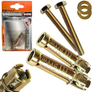 KOTWA METALOWA rozporowa TULEJOWA śruba M6 x 50mm  kołek DO BETONU 2szt