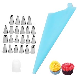RĘKAW CUKIERNICZY DEKORATOR DO TORTÓW + 22 KOŃCÓWKI