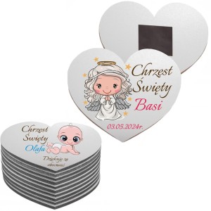 PODZIĘKOWANIA DLA GOŚCI CHRZEST ŚWIĘTY MAGNES SERCE 10SZT