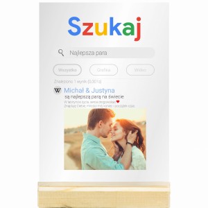 TABLICZKA ZE ZDJĘCIEM GOOGLE PREZENT NA DZIEŃ BABCI DZIADKA WALENTYNKI