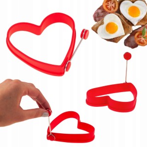 FORMA FOREMKA SILIKONOWA DO SMAŻENIA JAJEK SADZONYCH NALEŚNIKÓW CZERWONA