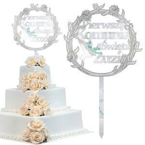 TOPPER NA TORT KOMUNIJNY PERSONALIZOWANY Pierwsza Komunia Św.