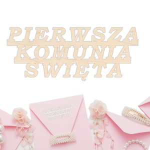 SCRAPKI DREWNIANE GRAWER 1 KOMUNIA ŚW  OZDOBA ZAPROSZENIA KOMUNIJNEGO 10SZT