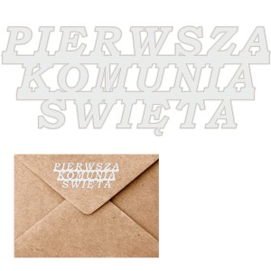 SCRAPKI BIAŁE I Komunia Św. OZDOBA ZAPROSZENIA KOMUNIJNEGO 10SZT