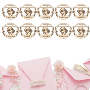 SCRAPKI DREWNIANE GRAWER 1 KOMUNIA ŚW  OZDOBA ZAPROSZENIA KOMUNIJNEGO 10SZT