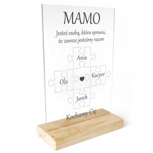 RAMKA PUZZLE NA SZKLE DZIEŃ MATKI DLA MAMY PERSONALIZOWANY PREZENT