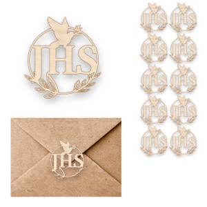 SCRAPKI DREWNIANE GRAWER 1 KOMUNIA ŚW  OZDOBA ZAPROSZENIA KOMUNIJNEGO 10SZT