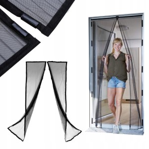 CZARNA MOSKITIERA MAGNETYCZNA DRZWIOWA 160x240 CM