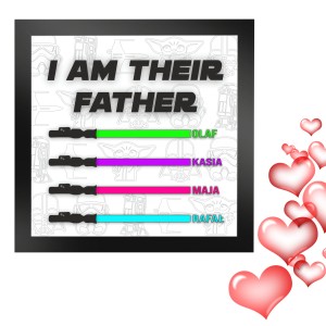 PERSONALIZOWANA RAMKA NA DZIEŃ OJCA PREZENT DLA TATY 3D STAR WARS