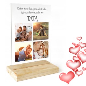 RAMKA dla Taty ze Zdjęciem na SZKLE DZIEŃ Ojca Taty PERSONALIZOWANY PREZENT