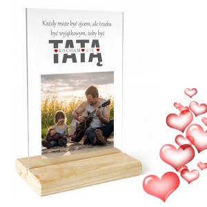 PREZENT dla TATY RAMKA Dzień Taty OJCA Zdjęcie NA SZKLE PERSONALIZOWANY 