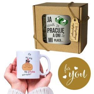 Kubek na prezent ŚMIESZNY PREZENT DO PRACY na imieniny urodziny ZABAWNY