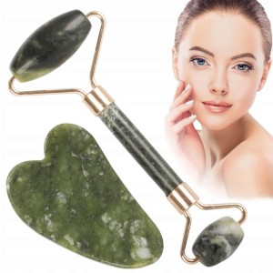 MASAŻER DO TWARZY WAŁEK JADEITOWY + KAMIEŃ GUA SHA