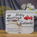 Pudełko na PIENIĄDZE ZASTRZYK GOTÓWKI Prezent Ślubny z Życzeniami