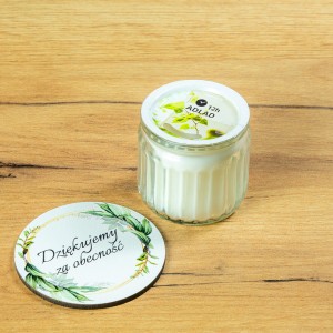 ŚWIECA Z PODSTAWKĄ PODZIĘKOWANIE DLA GOŚCI WESELE CHRZEST KOMUNIA 10 SZT